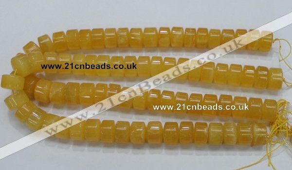 CCA09 15.5 inches 10*16mm wheel-shaped yellow calcite gemstone beads