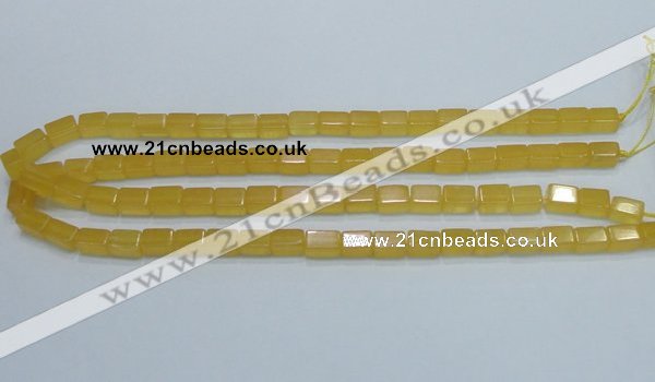 CCA10 15.5 inches 6*10mm cuboid yellow calcite gemstone beads