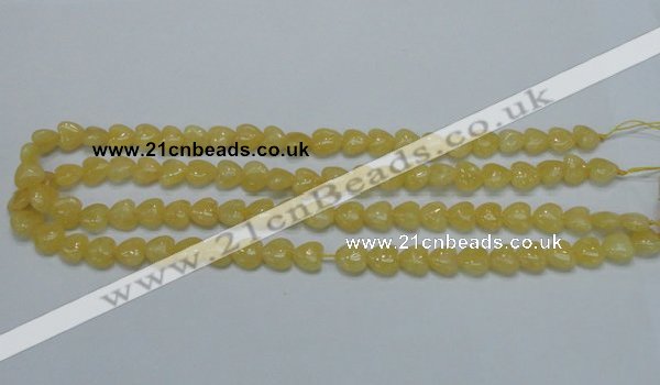 CCA11 15.5 inches 10*10mm heart yellow calcite gemstone beads