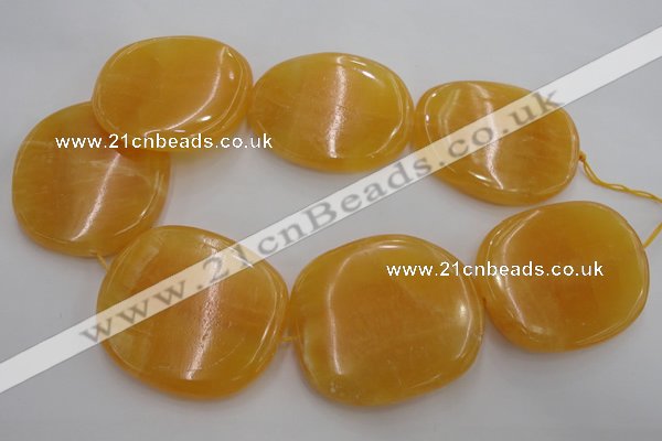 CCA30 15.5 inches 35*38mm – 40*42mm freeform calcite gemstone beads