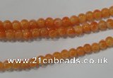 CCA300 15.5 inches 4mm round orange calcite gemstone beads wholesale