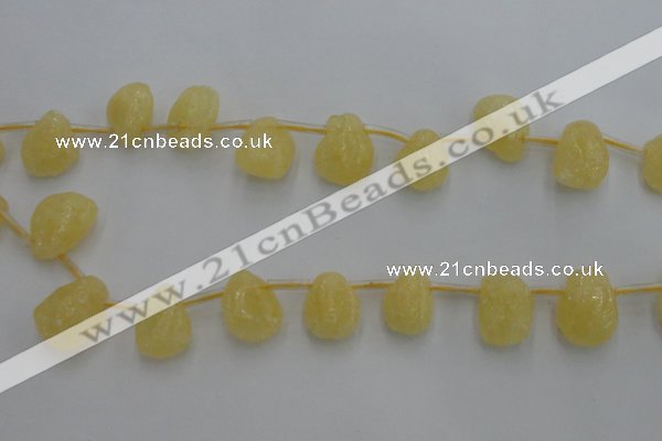 CCA33 Top-drilled 12*16mm nuggets calcite gemstone beads wholesale