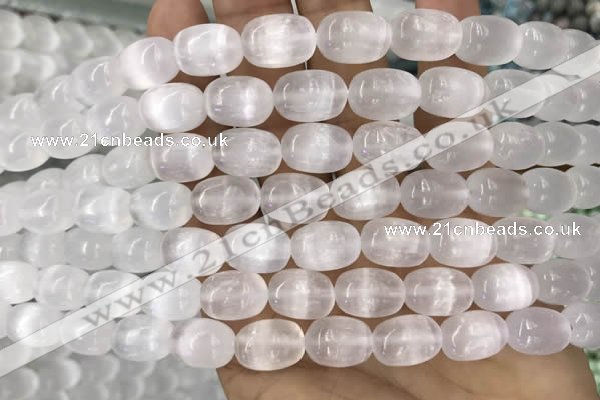 CCA370 15.5 inches 10*14mm rice white calcite gemstone beads