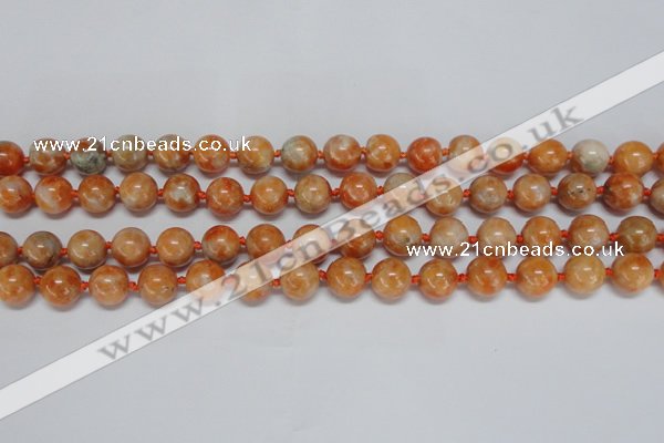 CCA452 15.5 inches 8mm round orange calcite gemstone beads