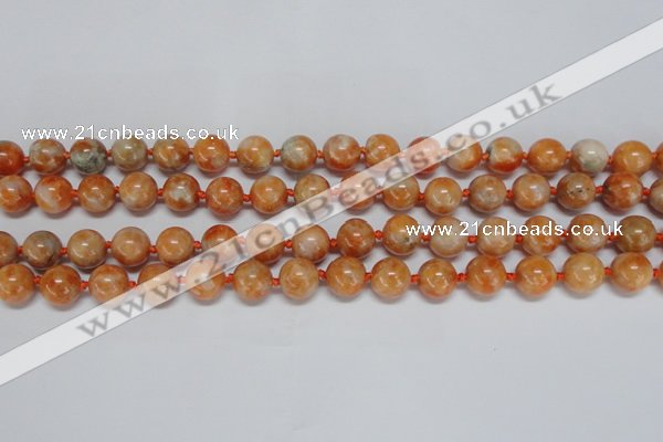 CCA453 15.5 inches 10mm round orange calcite gemstone beads