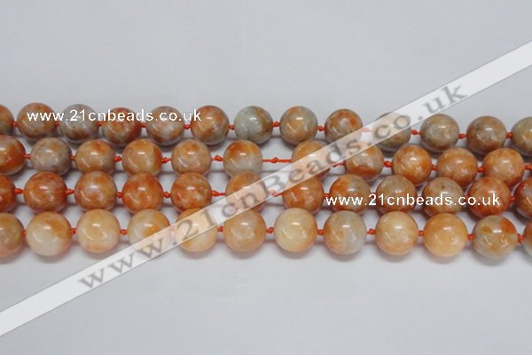 CCA455 15.5 inches 14mm round orange calcite gemstone beads