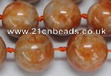 CCA456 15.5 inches 16mm round orange calcite gemstone beads