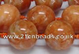 CCA457 15.5 inches 18mm round orange calcite gemstone beads