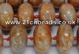 CCA460 15.5 inches 10*16mm rondelle orange calcite gemstone beads