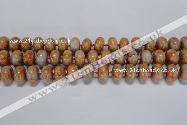 CCA460 15.5 inches 10*16mm rondelle orange calcite gemstone beads