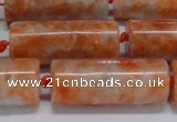 CCA466 15.5 inches 12*30mm tube orange calcite gemstone beads