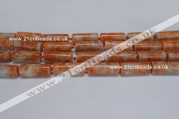 CCA466 15.5 inches 12*30mm tube orange calcite gemstone beads