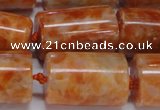 CCA467 15.5 inches 15*22mm tube orange calcite gemstone beads