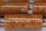 CCA468 15.5 inches 15*40mm tube orange calcite gemstone beads