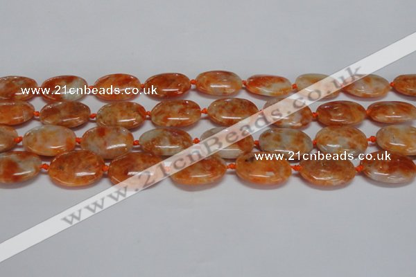 CCA483 15.5 inches 15*20mm oval orange calcite gemstone beads