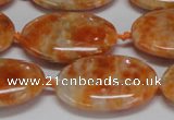 CCA484 15.5 inches 18*25mm oval orange calcite gemstone beads