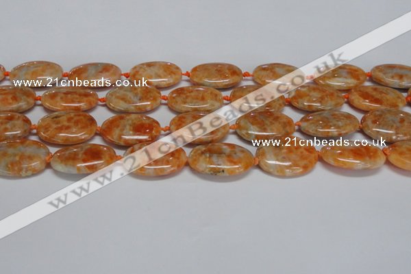 CCA484 15.5 inches 18*25mm oval orange calcite gemstone beads