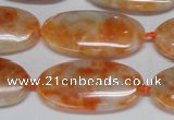 CCA485 15.5 inches 15*30mm oval orange calcite gemstone beads