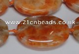 CCA486 15.5 inches 22*30mm oval orange calcite gemstone beads