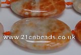 CCA487 15.5 inches 25*35mm oval orange calcite gemstone beads