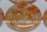 CCA488 15.5 inches 32*37mm oval orange calcite gemstone beads