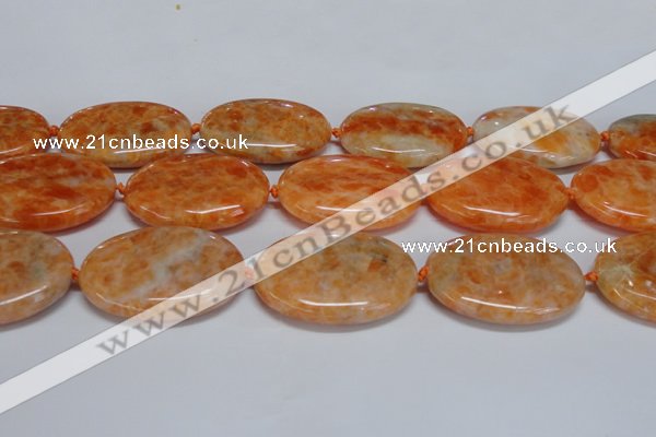 CCA489 15.5 inches 30*40mm oval orange calcite gemstone beads
