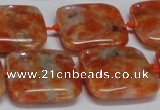 CCA493 15.5 inches 20mm square orange calcite gemstone beads