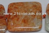 CCA497 15.5 inches 40mm square orange calcite gemstone beads