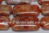 CCA500 15.5 inches 15*30mm rectangle orange calcite gemstone beads