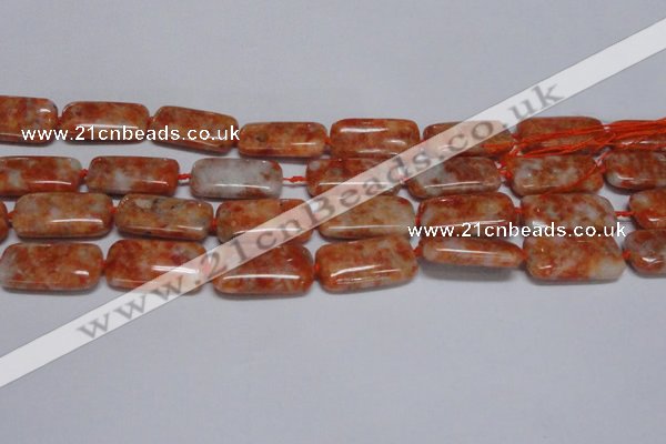 CCA500 15.5 inches 15*30mm rectangle orange calcite gemstone beads