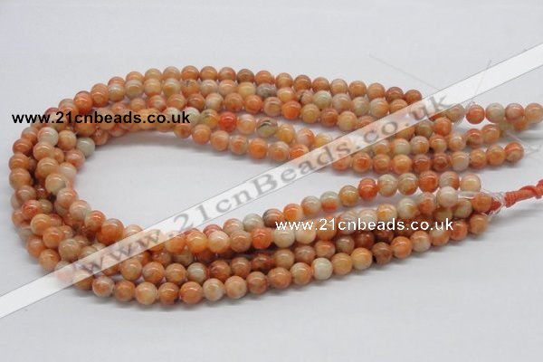 CCA51 15.5 inches 8mm round orange calcite gemstone beads wholesale
