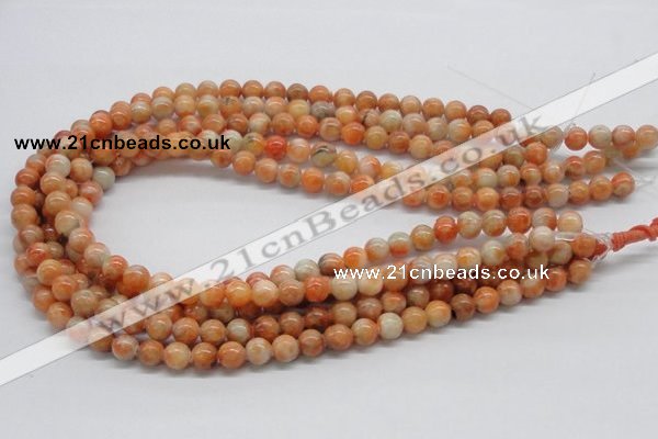 CCA51 15.5 inches 8mm round orange calcite gemstone beads wholesale