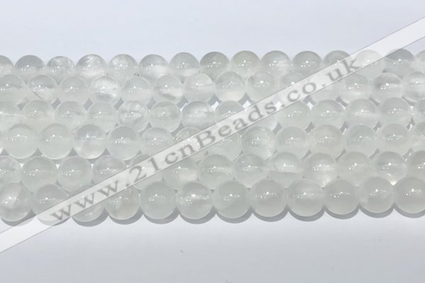 CCA511 15.5 inches 8mm round white calcite gemstone beads