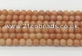 CCA514 15.5 inches 6mm round peach calcite gemstone beads