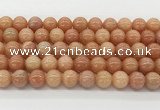 CCA516 15.5 inches 10mm round peach calcite gemstone beads