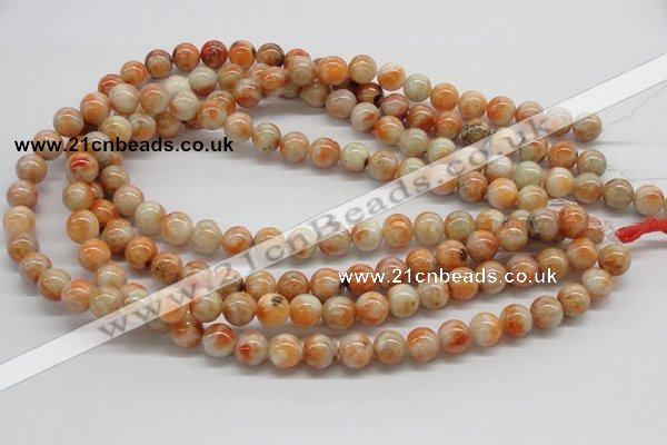 CCA52 15.5 inches 10mm round orange calcite gemstone beads wholesale