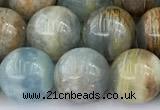 CCA548 15 inches 10.5mm - 11mm round blue calcite beads