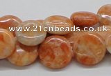 CCA55 15.5 inches 16mm flat round orange calcite gemstone beads