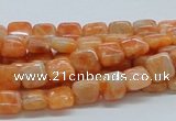 CCA56 15.5 inches 8*8mm square orange calcite gemstone beads