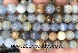 CCA563 15 inches 10mm round blue calcite beads wholesale