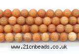 CCA574 15 inches 14mm round peach calcite gemstone beads