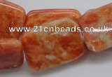 CCA60 15.5 inches 22*30mm rectangle orange calcite gemstone beads