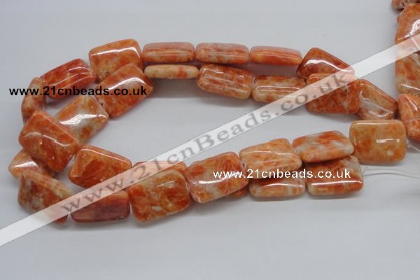 CCA60 15.5 inches 22*30mm rectangle orange calcite gemstone beads