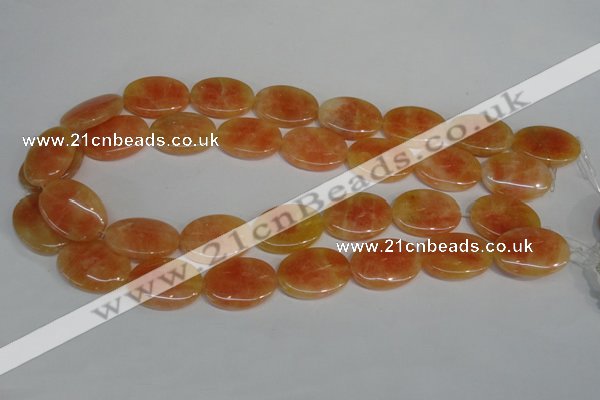 CCA66 15.5 inches 18*25mm oval orange calcite gemstone beads