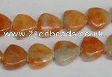 CCA69 15.5 inches 12*12mm triangle orange calcite gemstone beads