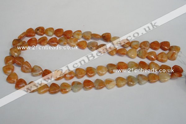 CCA69 15.5 inches 12*12mm triangle orange calcite gemstone beads