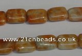 CCA75 15.5 inches 10*14mm rectangle orange calcite gemstone beads