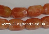 CCA76 15.5 inches 13*18mm faceted nuggets orange calcite gemstone beads