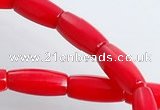 CCB04 15.5 inches 5*10mm tube shape red coral beads Wholesale