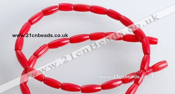 CCB04 15.5 inches 5*10mm tube shape red coral beads Wholesale